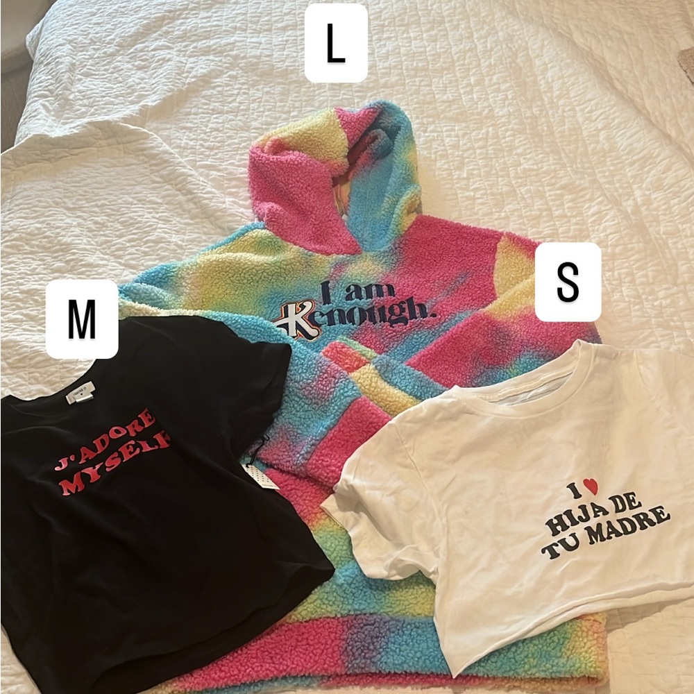 Vibrant Pink and Blue Tie-Dye Sweatshirt with 2 Crop Tops